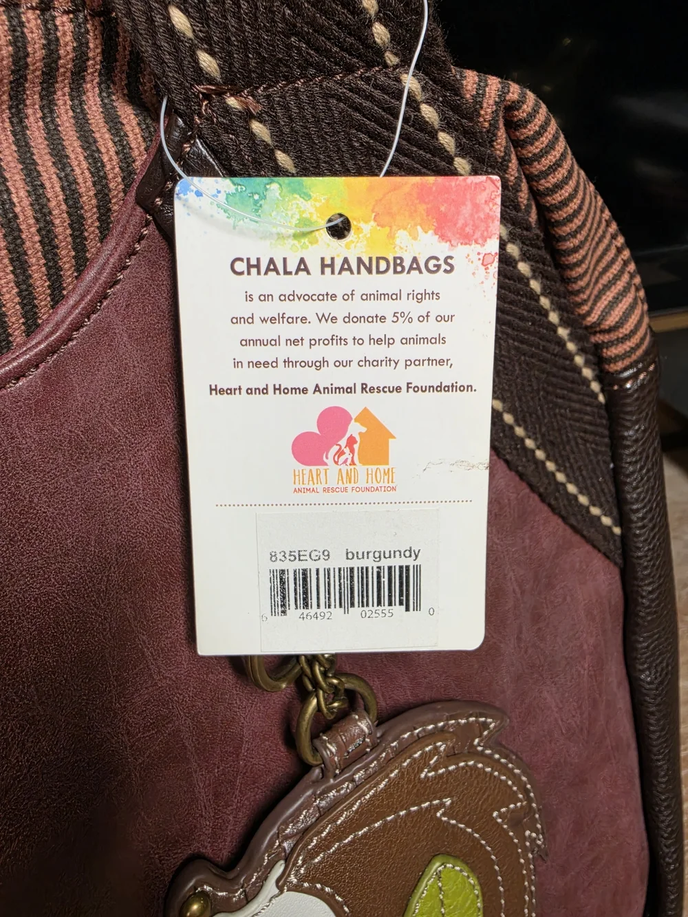 CHALA Vegan Hedgehog Bowling Zip Tote NWT!